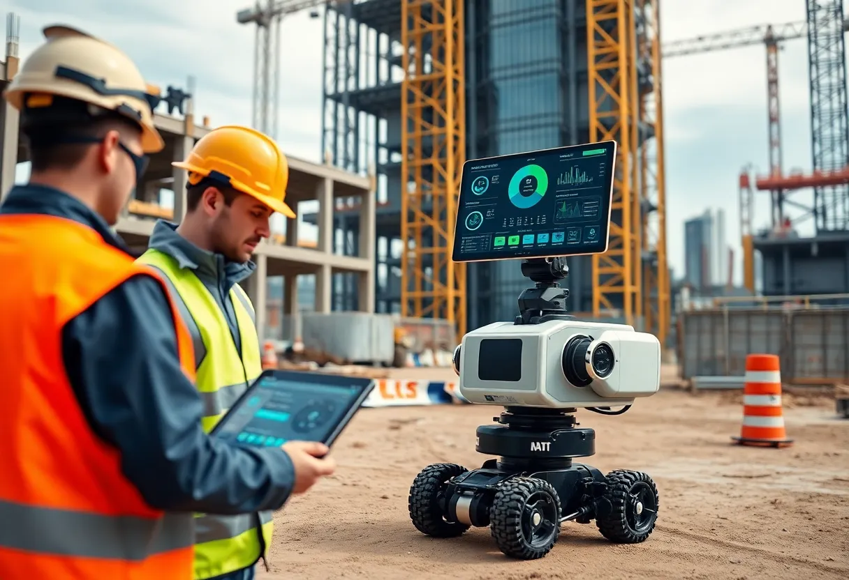Modern construction site with AI technology